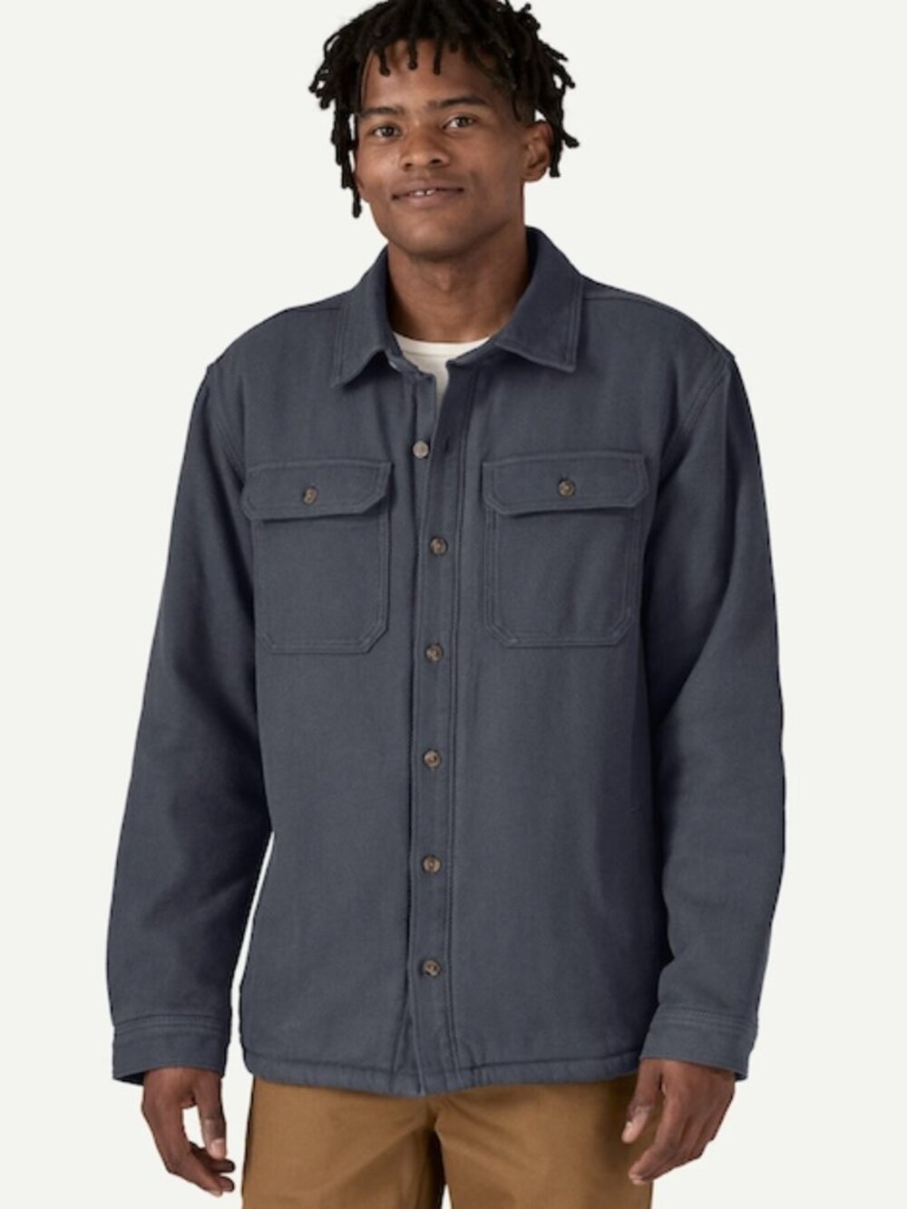 Patagonia Men's Pile Lined Fjord Loft Shirt Jacket Navy Size M